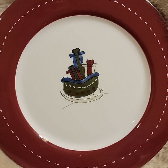 SET OF 4 WINTER APPETIZER PLATES - Picture 4 of 7